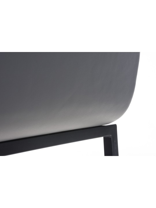 Taburete de bar Avola cuero plano B78, gris