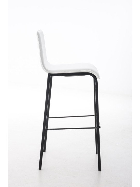 Taburete de bar Avola cuero plano B78, blanco Taburete de bar Avola cuero plano B78, blanco