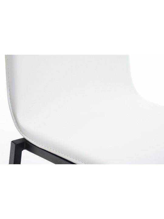 Taburete de bar Avola cuero plano B78, blanco Taburete de bar Avola cuero plano B78, blanco