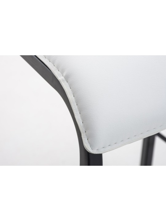 Taburete de bar Avola cuero plano B78, blanco Taburete de bar Avola cuero plano B78, blanco