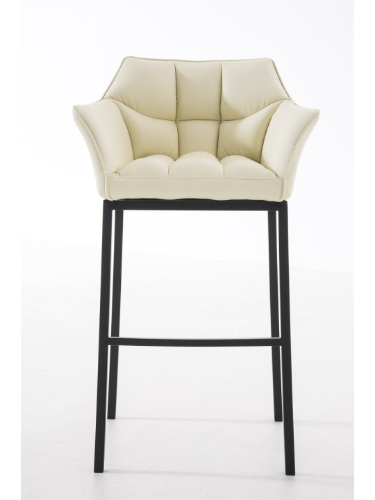 Taburete de bar Damaso B con estructura de 4 pies, crema