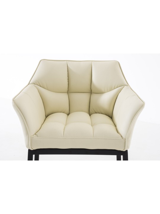 Taburete de bar Damaso B con estructura de 4 pies, crema