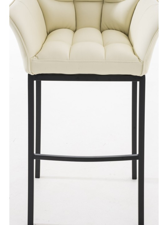 Taburete de bar Damaso B con estructura de 4 pies, crema