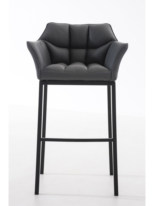 Taburete de bar Damaso B con estructura de 4 pies, gris