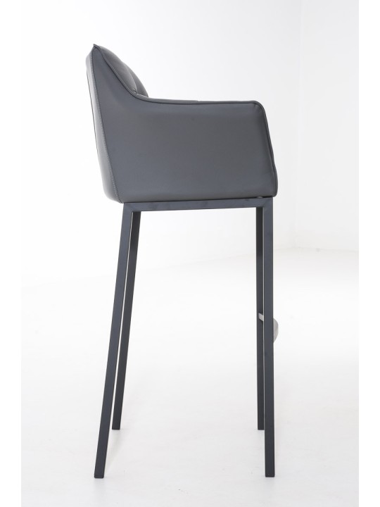 Taburete de bar Damaso B con estructura de 4 pies, gris