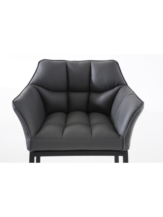 Taburete de bar Damaso B con estructura de 4 pies, gris