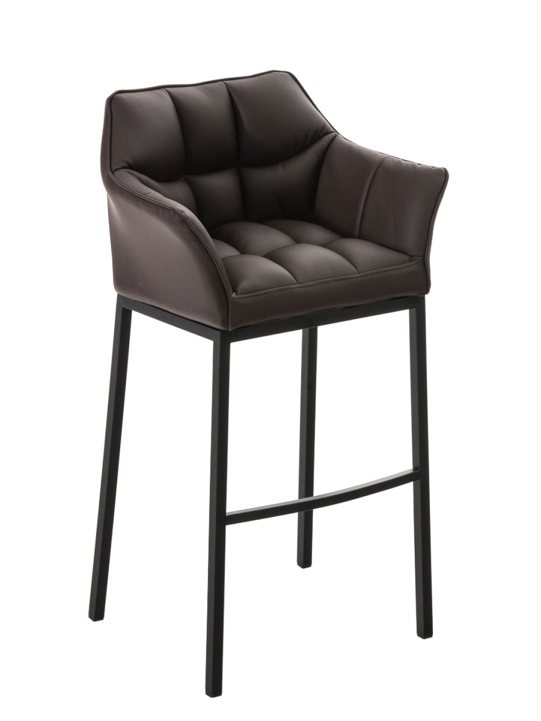 Taburete de bar Damaso B con estructura de 4 pies, marrón