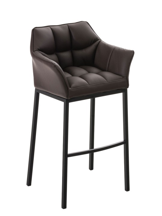 Taburete de bar Damaso B con estructura de 4 pies, marrón
