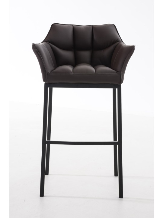 Taburete de bar Damaso B con estructura de 4 pies, marrón