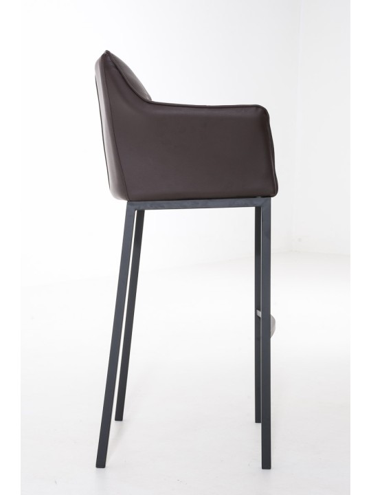 Taburete de bar Damaso B con estructura de 4 pies, marrón