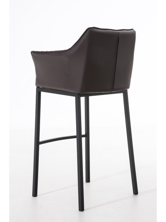 Taburete de bar Damaso B con estructura de 4 pies, marrón