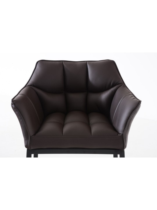 Taburete de bar Damaso B con estructura de 4 pies, marrón