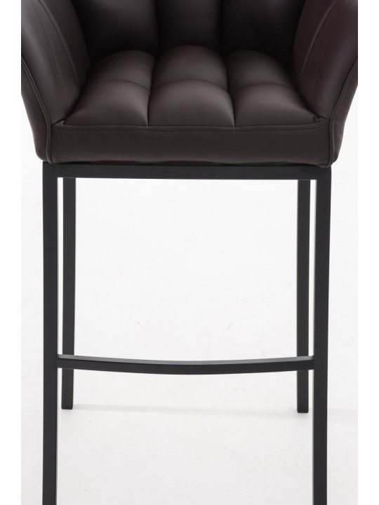 Taburete de bar Damaso B con estructura de 4 pies, marrón
