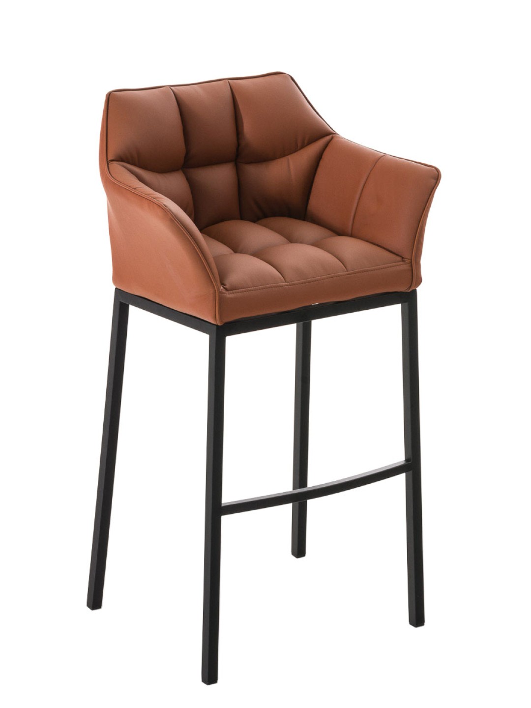 Taburete de bar Damaso B con estructura de 4 pies, marrón claro