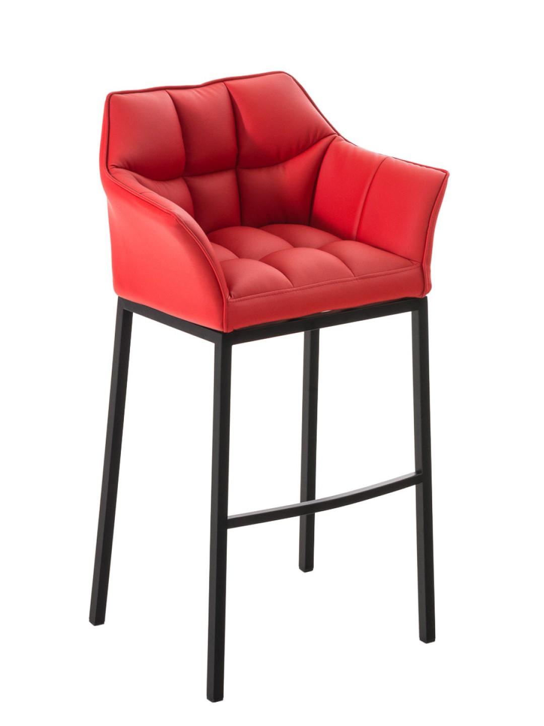 Taburete de bar Damaso B con estructura de 4 pies, rojo