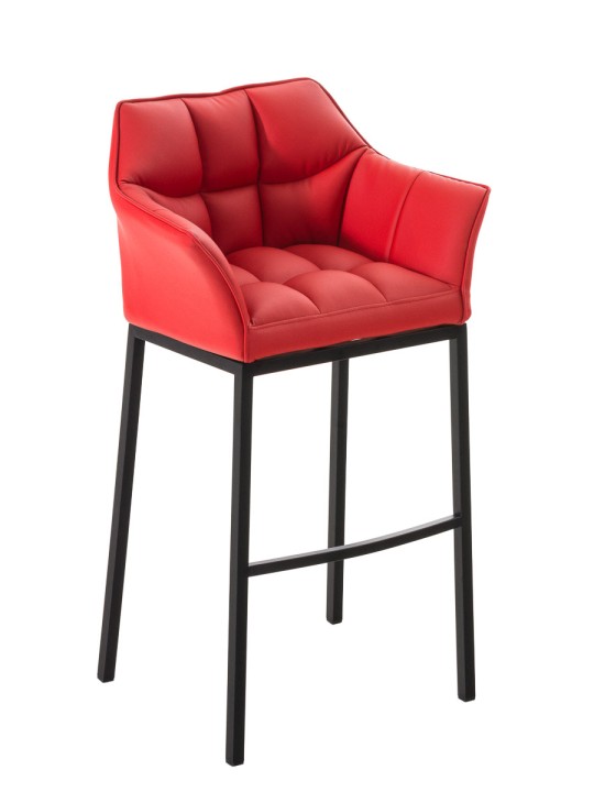 Taburete de bar Damaso B con estructura de 4 pies, rojo