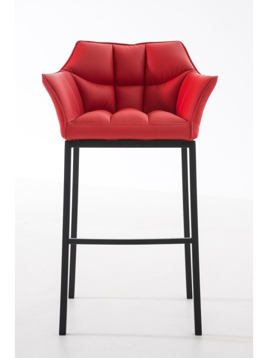 Taburete de bar Damaso B con estructura de 4 pies, rojo