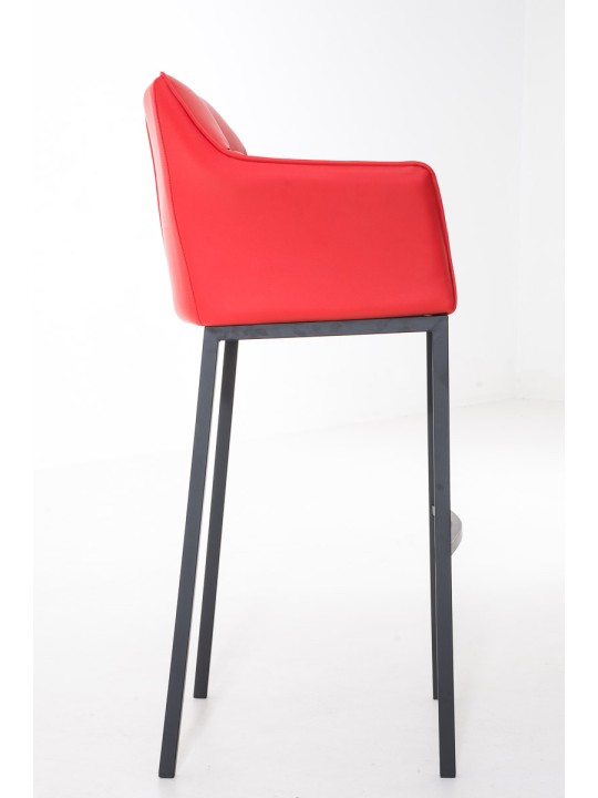 Taburete de bar Damaso B con estructura de 4 pies, rojo