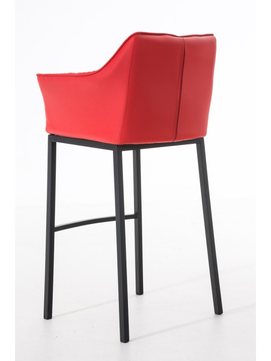 Taburete de bar Damaso B con estructura de 4 pies, rojo