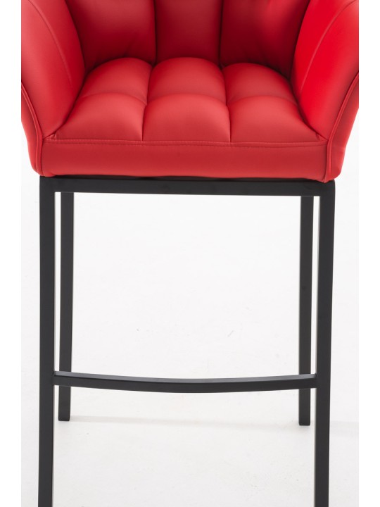 Taburete de bar Damaso B con estructura de 4 pies, rojo