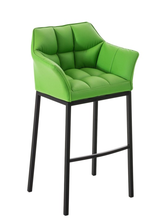 Taburete de bar Damaso B con estructura de 4 pies, verde