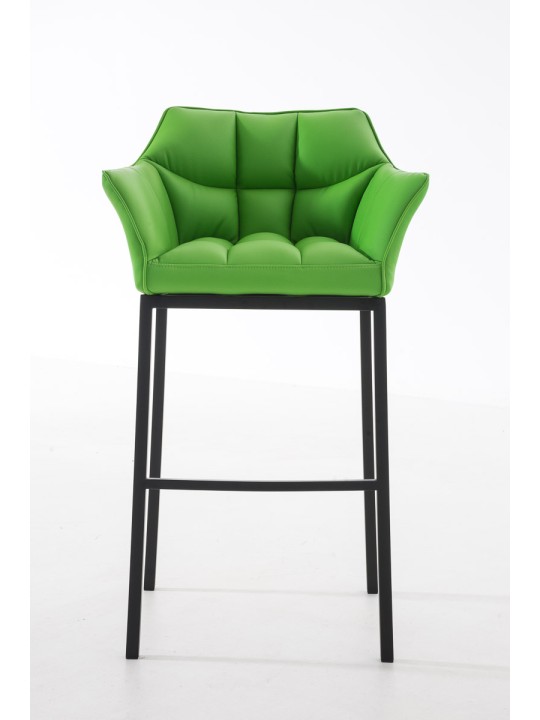 Taburete de bar Damaso B con estructura de 4 pies, verde