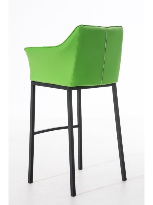 Taburete de bar Damaso B con estructura de 4 pies, verde