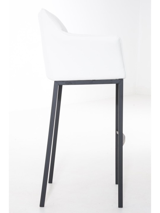 Taburete de bar Damaso B con estructura de 4 pies, blanco Taburete de bar Damaso B con estructura de 4 pies, blanco