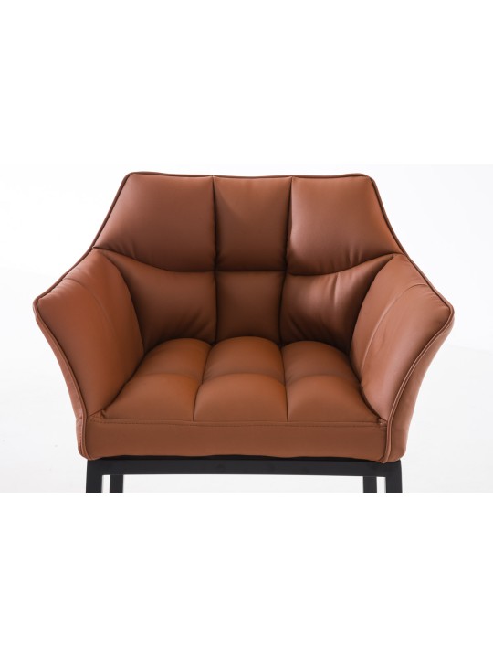 Taburete de bar Damaso B con estructura de 4 pies, marrón claro