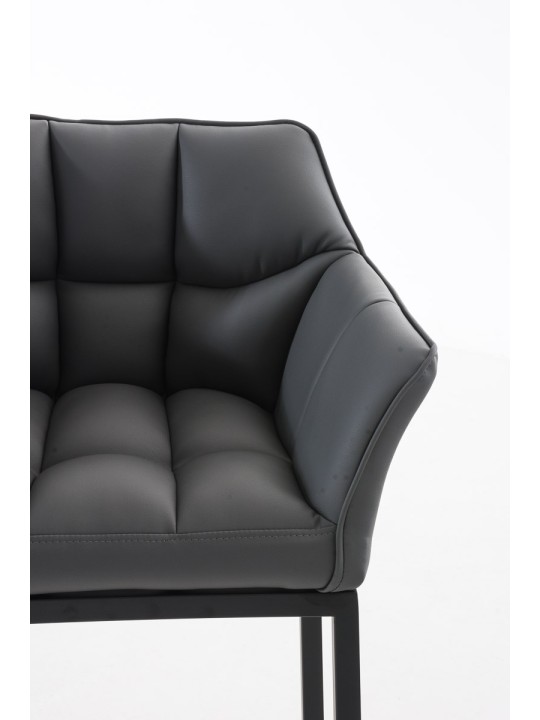 Taburete de bar Damaso B con estructura de 4 pies, gris