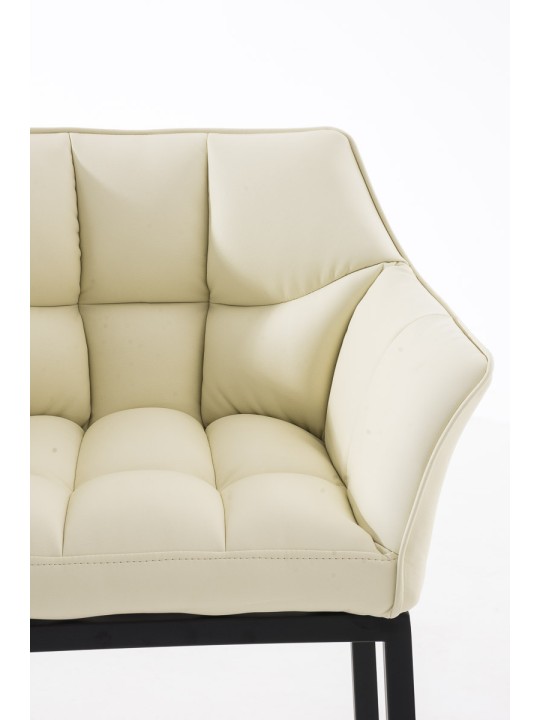 Taburete de bar Damaso B con estructura de 4 pies, crema