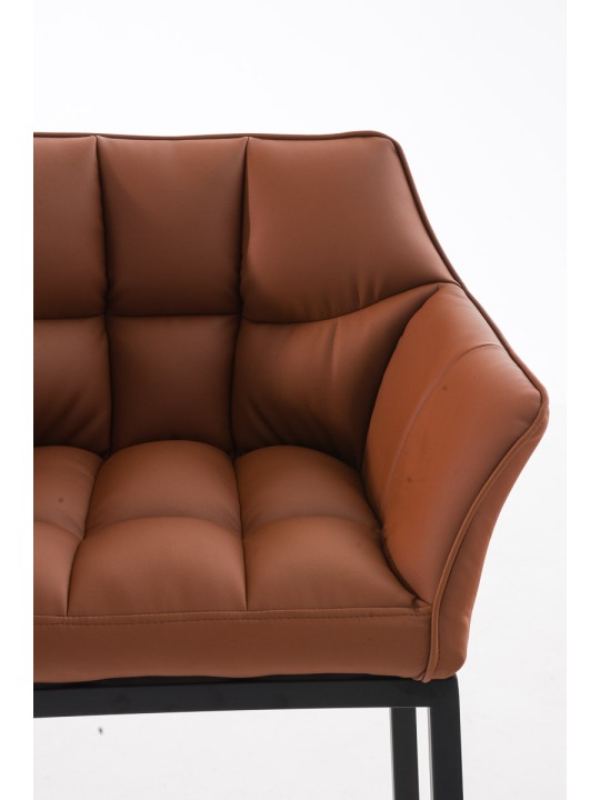 Taburete de bar Damaso B con estructura de 4 pies, marrón claro