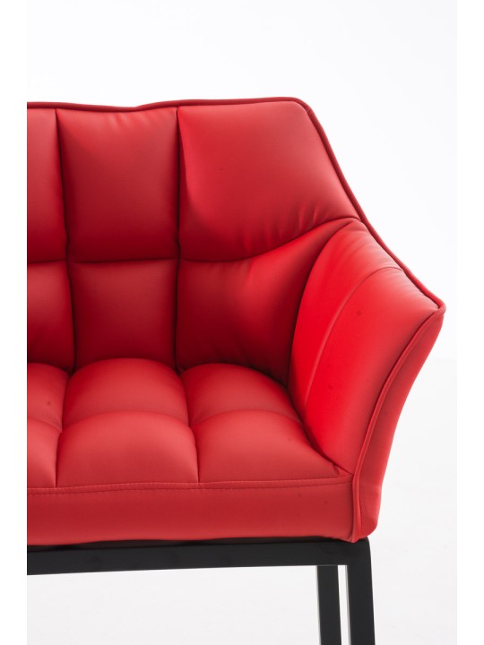 Taburete de bar Damaso B con estructura de 4 pies, rojo