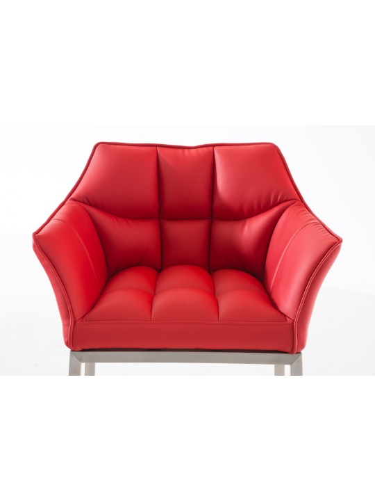 Taburete de bar Damaso E con estructura de 4 pies, rojo