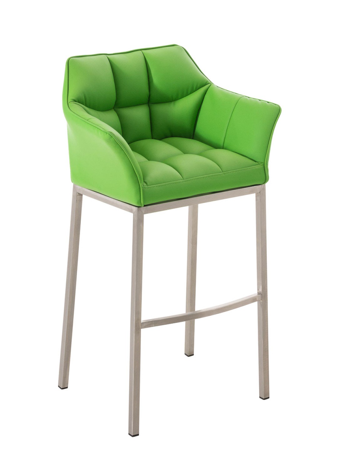 Taburete de bar Damaso E con estructura de 4 pies, verde