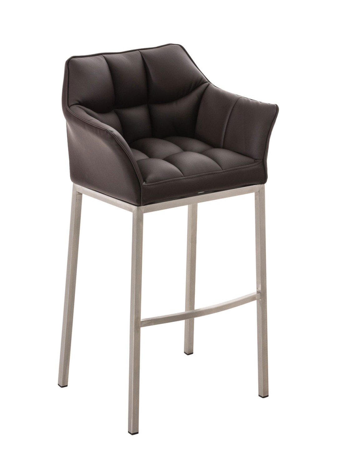 Taburete de bar Damaso E con estructura de 4 pies, marrón