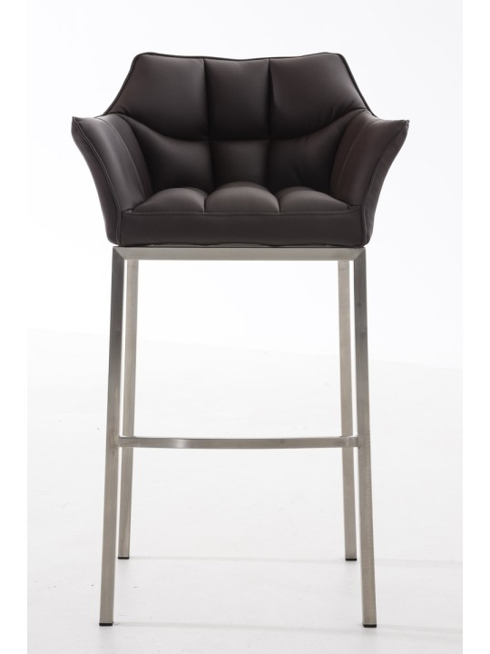 Taburete de bar Damaso E con estructura de 4 pies, marrón