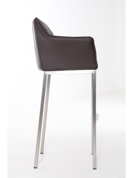 Taburete de bar Damaso E con estructura de 4 pies, marrón