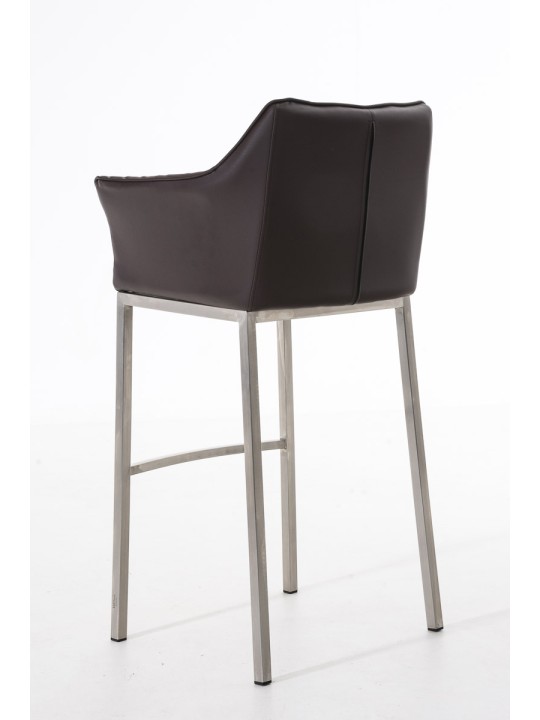 Taburete de bar Damaso E con estructura de 4 pies, marrón