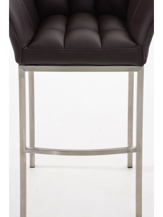 Taburete de bar Damaso E con estructura de 4 pies, marrón