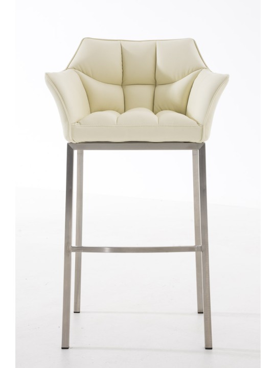 Taburete de bar Damaso E con estructura de 4 pies, crema Taburete de bar Damaso E con estructura de 4 pies, crema
