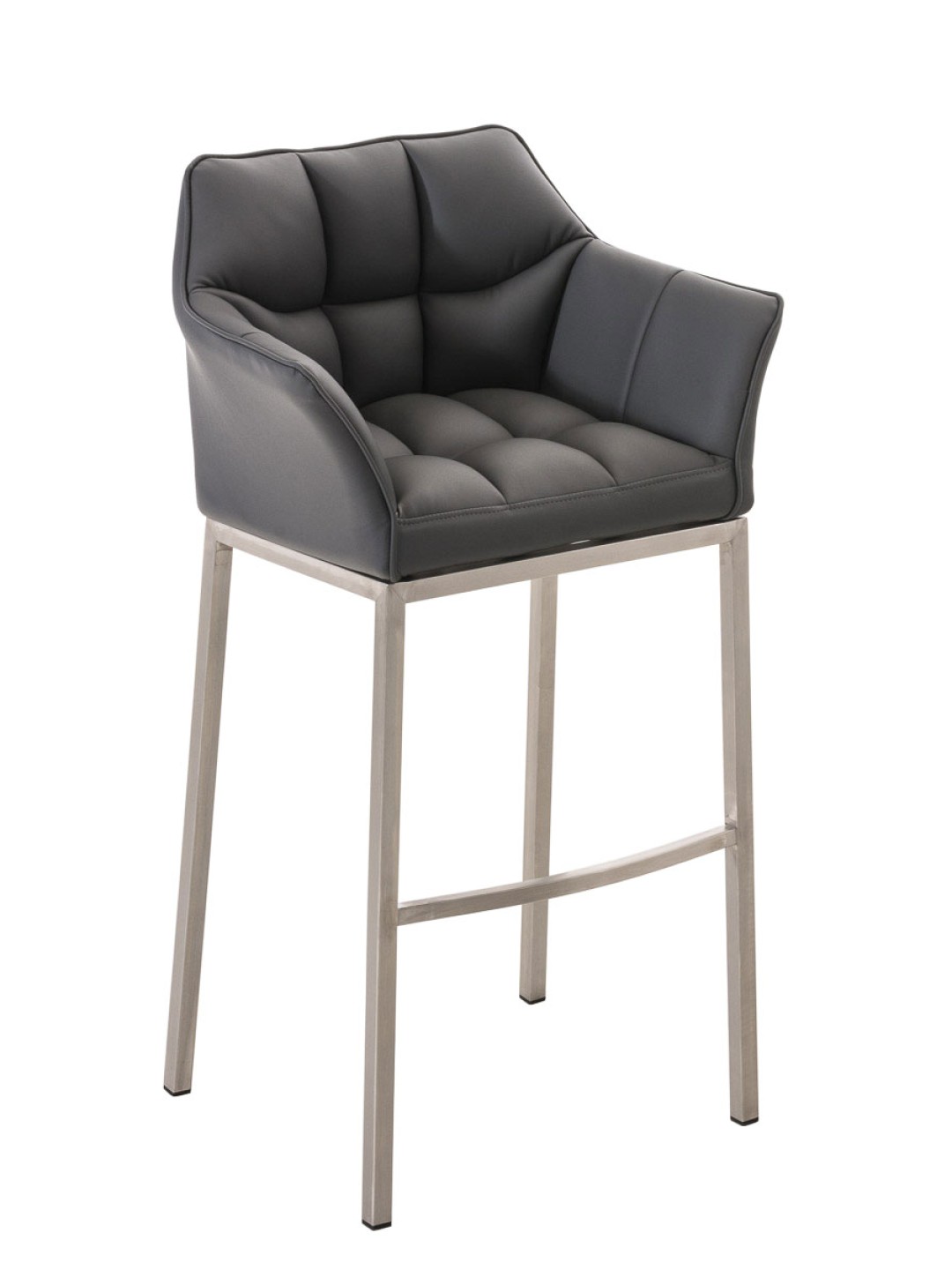 Taburete de bar Damaso E con estructura de 4 pies, gris