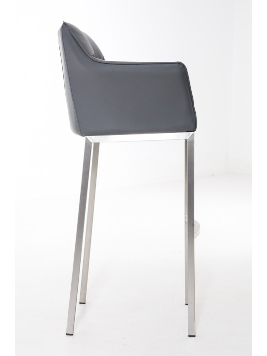 Taburete de bar Damaso E con estructura de 4 pies, gris