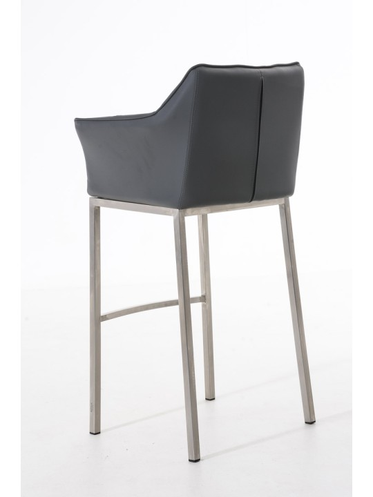 Taburete de bar Damaso E con estructura de 4 pies, gris