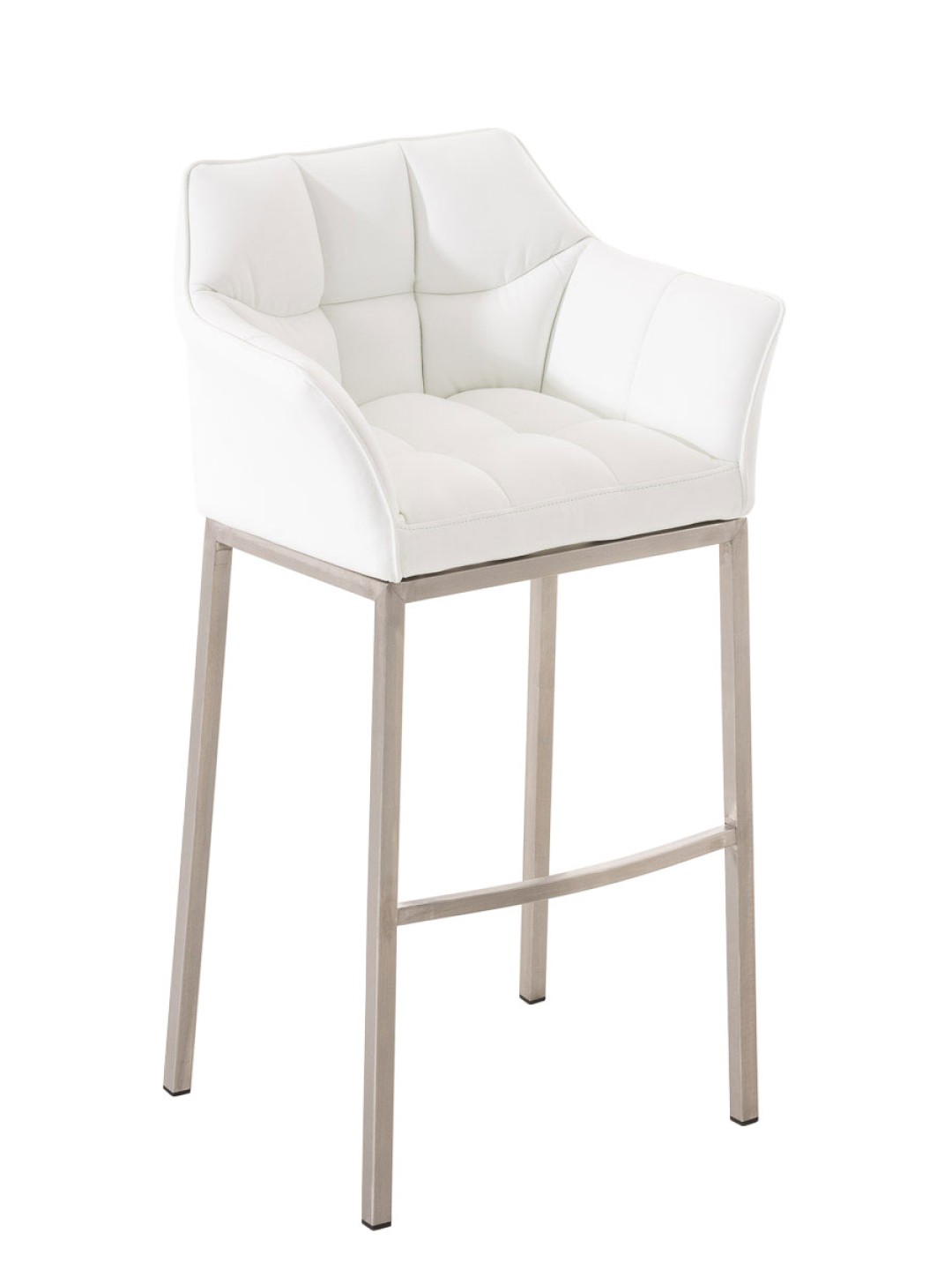 Taburete de bar Damaso E con estructura de 4 pies, blanco