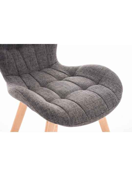 Silla Elda tela natural, gris claro