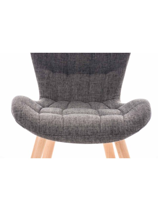 Silla Elda tela natural, gris claro