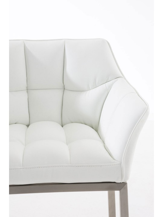 Taburete de bar Damaso E con estructura de 4 pies, blanco