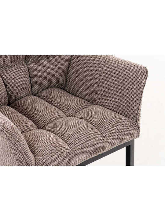 Silla de comedor Octavia B tela, marrón tierra
