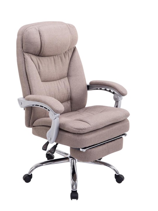 Silla de oficina XL tela Troy, taupe